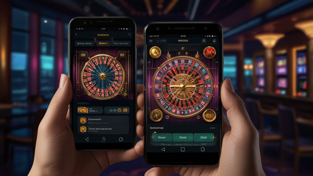Android and iPhone phones showing different casino app install methods