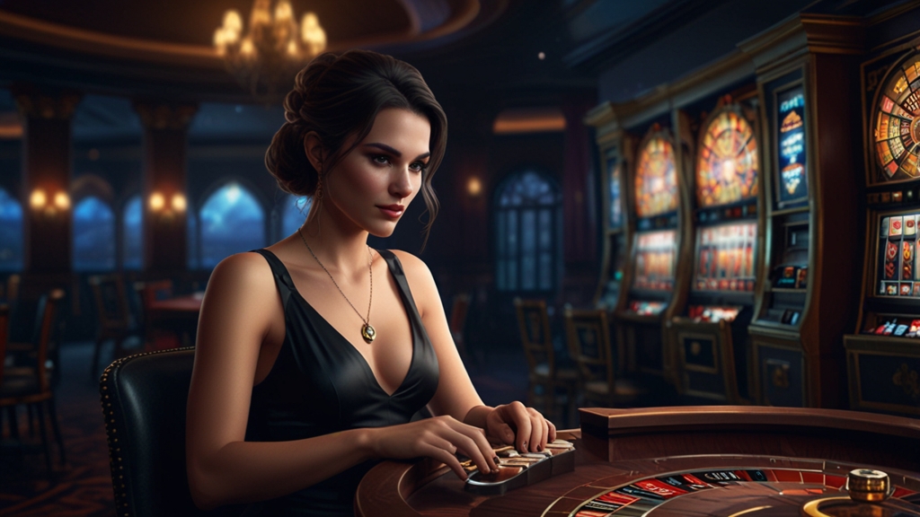 Player reviewing a casino welcome bonus with slot reels and bonus details on a screen