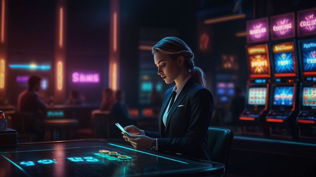 Casino cashier with payment icons, card, wallet, and transfer symbols