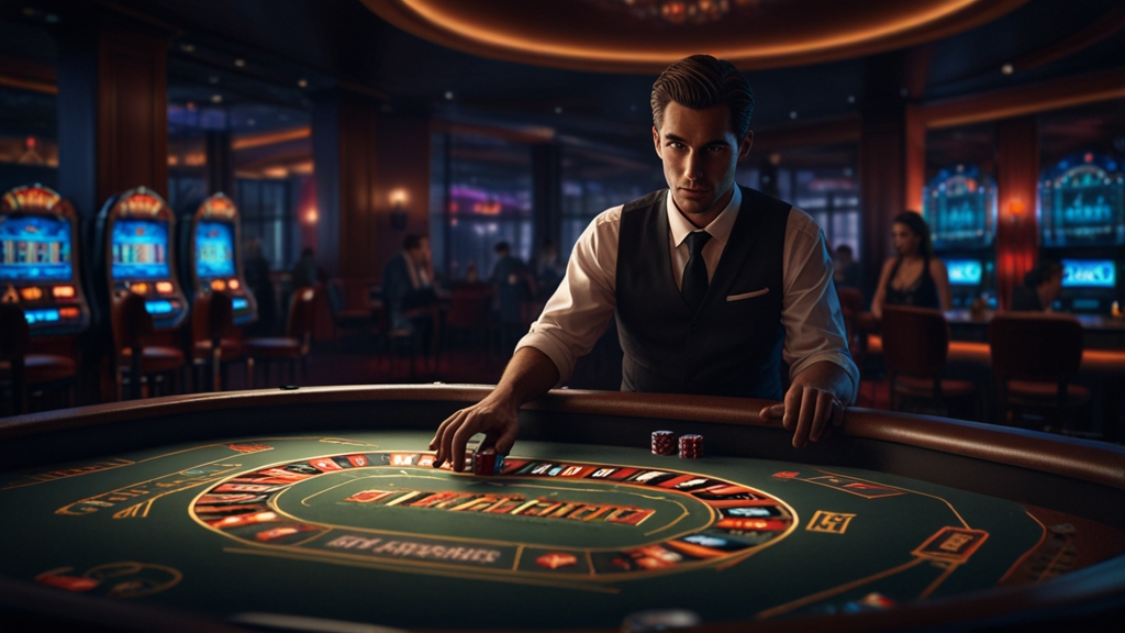 Casino bonus terms and wagering rules displayed over a dark gaming scene